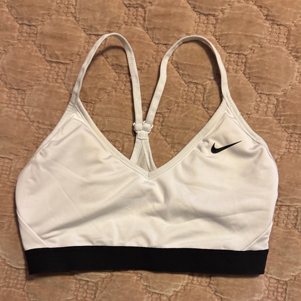Nike Women's White and Black Sports Bra